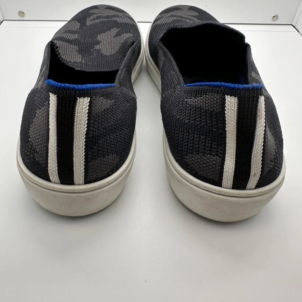 Rothy's Sneakers Womens 7.5 The City Slip On Camo Black Gray Washable Comfy